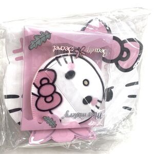 Hello Kitty Portable‎ Folding Tabletop Mirror and beauty puff BUNDLE, New in Bag